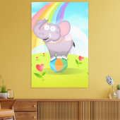Circus Olifant Canvas Afdruk (Insitu (Woonkamer))