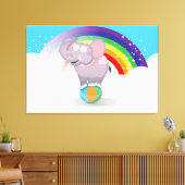 Circus Olifant Canvas Afdruk (Insitu (Woonkamer))
