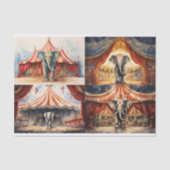 Circus Olifant Collage 1 Decoupage papier (Voorkant)