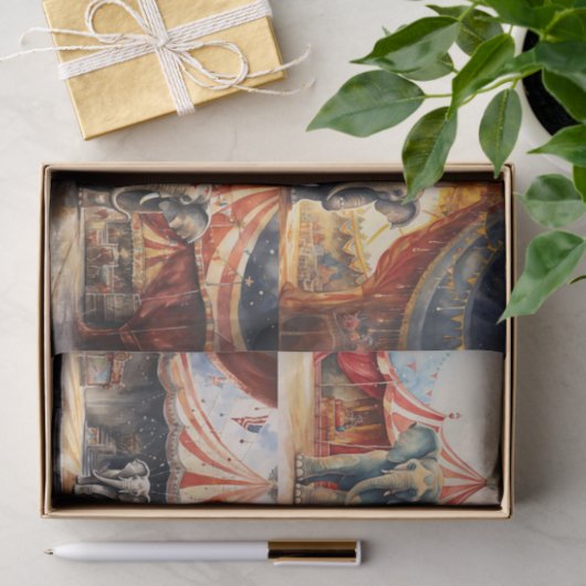 Circus Olifant Collage 1 Decoupage papier (Geschenk)