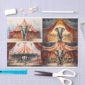 Circus Olifant Collage 1 Decoupage papier (Craft)