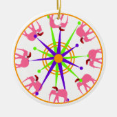 Circus Olifant Kerstmis Keramisch Ornament (Voorkant)