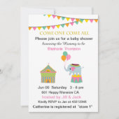 Circus olifant met Banting Baby shower Kaart (Voorkant)