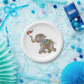 Circus olifant met vlag papieren bordje (Feest)