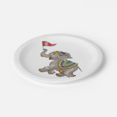 Circus olifant met vlag papieren bordje (Gekanteld)
