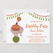 Circus-olifant op een kogeltoucan Birthday Party Kaart (Voorkant)