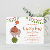 Circus-olifant op een kogeltoucan Birthday Party Kaart (Staand voorkant)