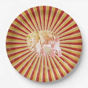 Circus Olifant op  Stripe Poster Papieren Bordje