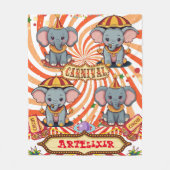 Circus Olifant Print Fleece Deken (Voorkant)