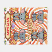 Circus Olifant Print Fleece Deken (Voorkant (Horizontaal))