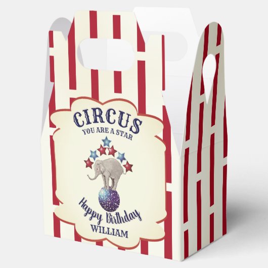 Circus Olifant Verjaardag Bedankdoosjes (Geopend)