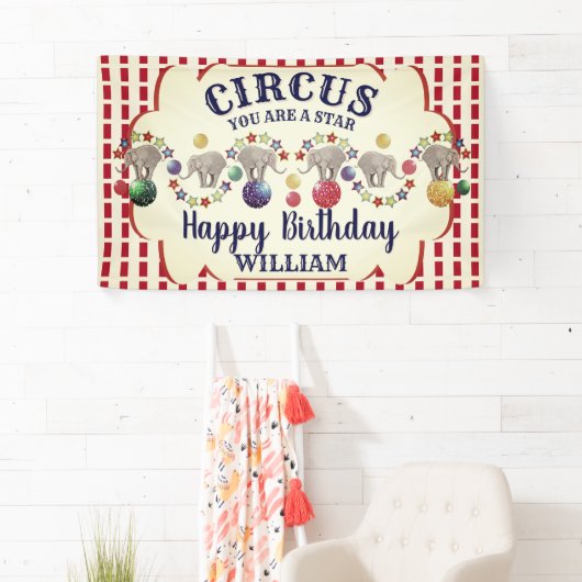 Circus Olifant Verjaardag Spandoek (Insitu)