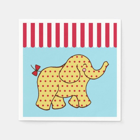 Circus Olifant Verjaardagsfeest Servetten (Voorkant)