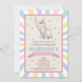 Circus Olifant Verjaardagsfeestje Uitnodiging (Voorkant)