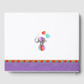 Circus olifant waterverf baby shower paarse gastenboek (Achterkant)