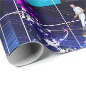 Circus op blauwe achtergrond cadeaupapier (Rol Hoek)