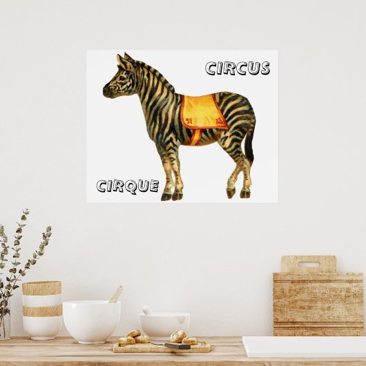  circus optredend zebra poster (Keuken)