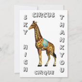 circus optredende giraffe bedankkaart (Voorkant)