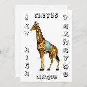  circus optredende giraffe bedankkaart (Voorkant / Achterkant)