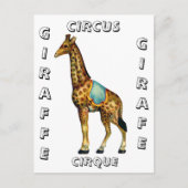 circus optredende giraffe briefkaart (Voorkant)