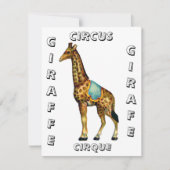  circus optredende giraffe notitiekaartje (Voorkant)