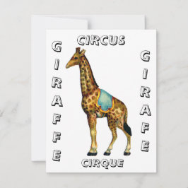  circus optredende giraffe notitiekaartje