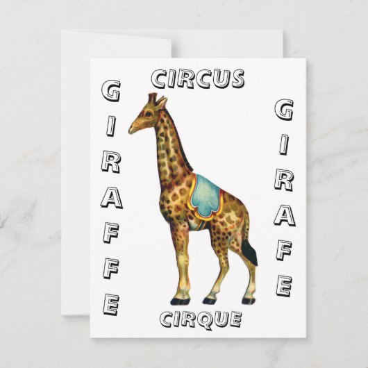 circus optredende giraffe notitiekaartje (Voorkant)