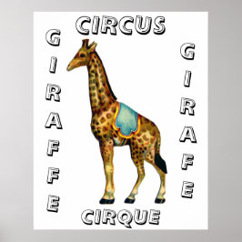  circus optredende giraffe poster