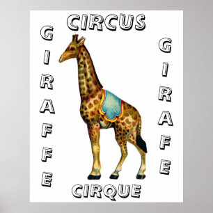  circus optredende giraffe poster
