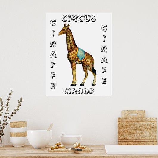  circus optredende giraffe poster (Keuken)