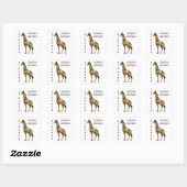  circus optredende giraffe vierkante sticker (Vel)