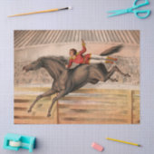 Circus paard en duivel die over een hek vliegen tissuepapier (Craft)