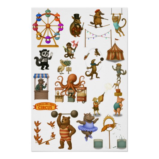 Circus painted crocodile perfect poster (Voorkant)