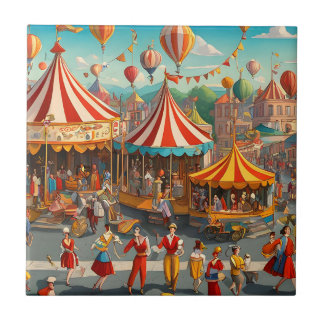 Circus Parade Keramische Tegel Tegeltje
