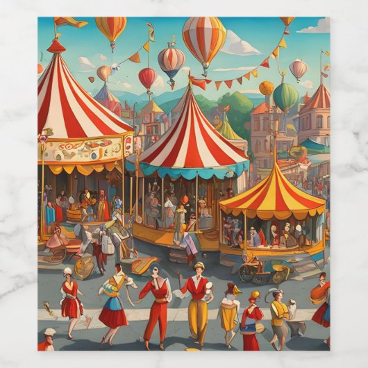 Circus Parade Wijnlabel Wijn Etiket (Enkel label)