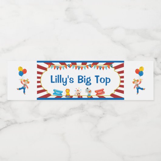 Circus partij fles etiketten carnaval verjaardagsf (Enkel label)