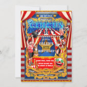 CIRCUS PARTITY Big Top Tent Moderne Birthday Kaart (Voorkant)