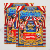 CIRCUS PARTITY Big Top Tent Moderne Birthday Kaart (Voorkant / Achterkant)