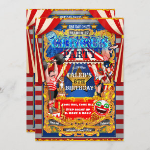 CIRCUS PARTITY Big Top Tent  Moderne Birthday Kaart