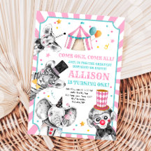 Circus Party Animals Carnaval First Birthday