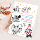 Circus Party Animals Carnaval First Birthday Kaart