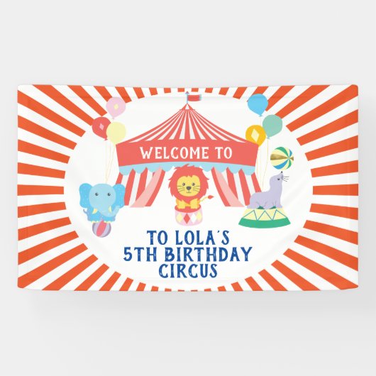 Circus party backdrop, Carnival Spandoek (Horizontaal)