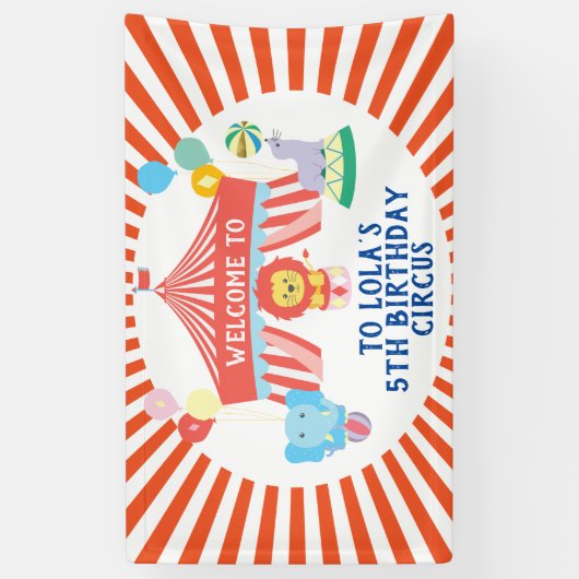 Circus party backdrop, Carnival Spandoek (Verticaal)