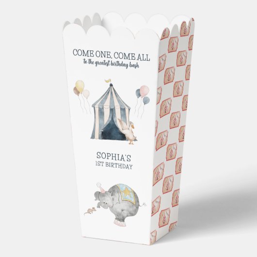 Circus Party Carnaval Thema 1e verjaardag Bedankdoosjes (Voorkant)