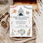 Circus Party Carnaval Thema 1e verjaardag Kaart