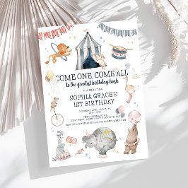 Circus Party Carnaval Thema 1e verjaardag Kaart