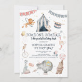 Circus Party Carnaval Thema 1e verjaardag Kaart (Voorkant)