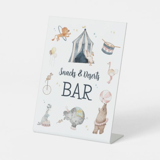 Circus Party Carnaval Thema 1e verjaardag Reclamebord Met Voetstuk (Voorkant)