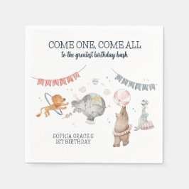 Circus Party Carnaval Thema 1e verjaardag Servet