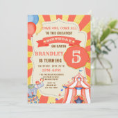 Circus Party Dieren Carnaval Party Verjaardag Kaart (Staand voorkant)